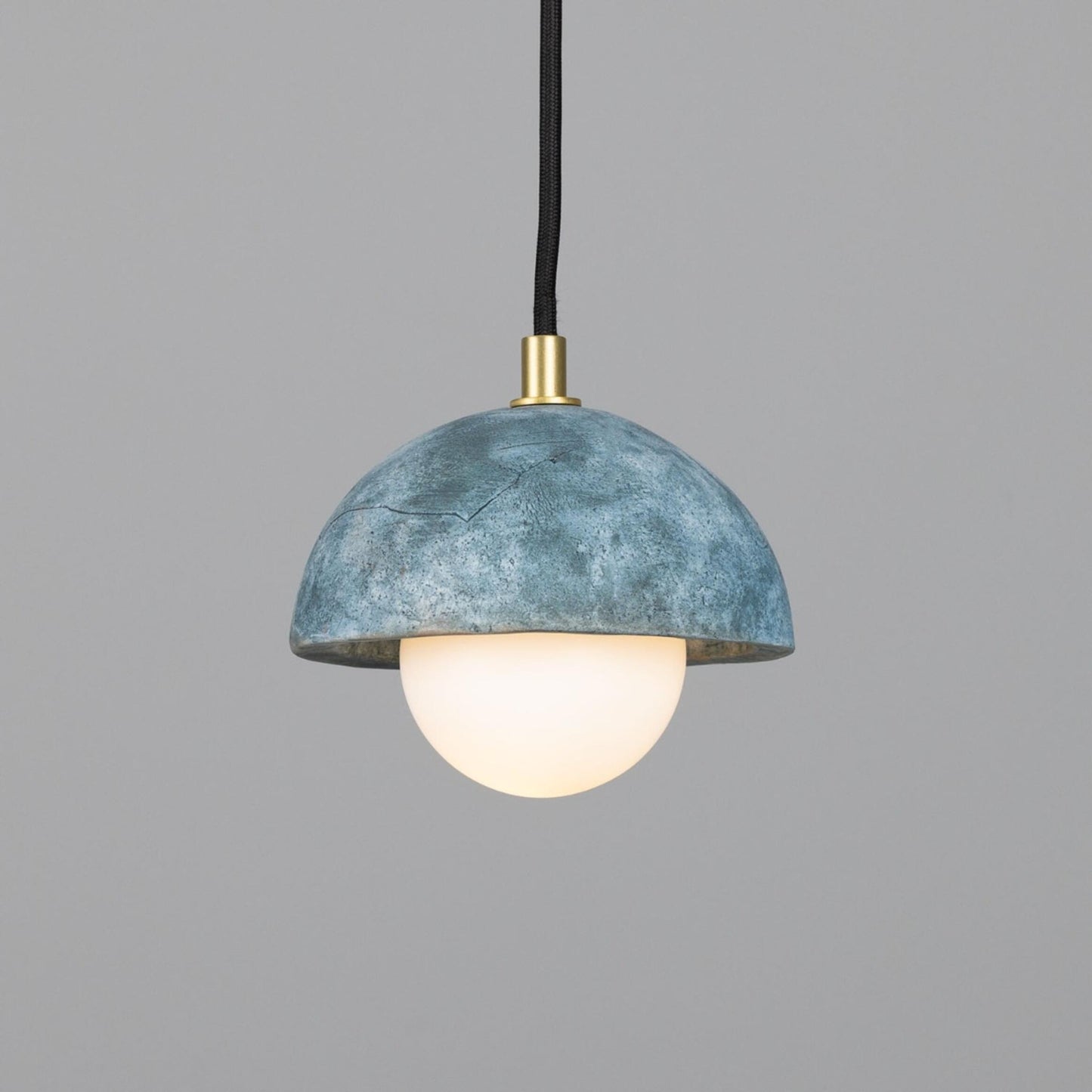 Ferox Small Ceramic Dome Pendant Light 14cm, Blue Earth