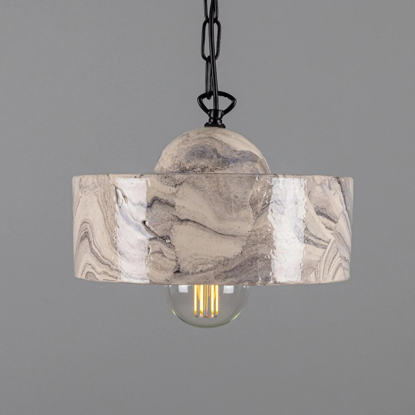 Seville Marbled Ceramic Mid-Century Modern Pendant Light, product shot