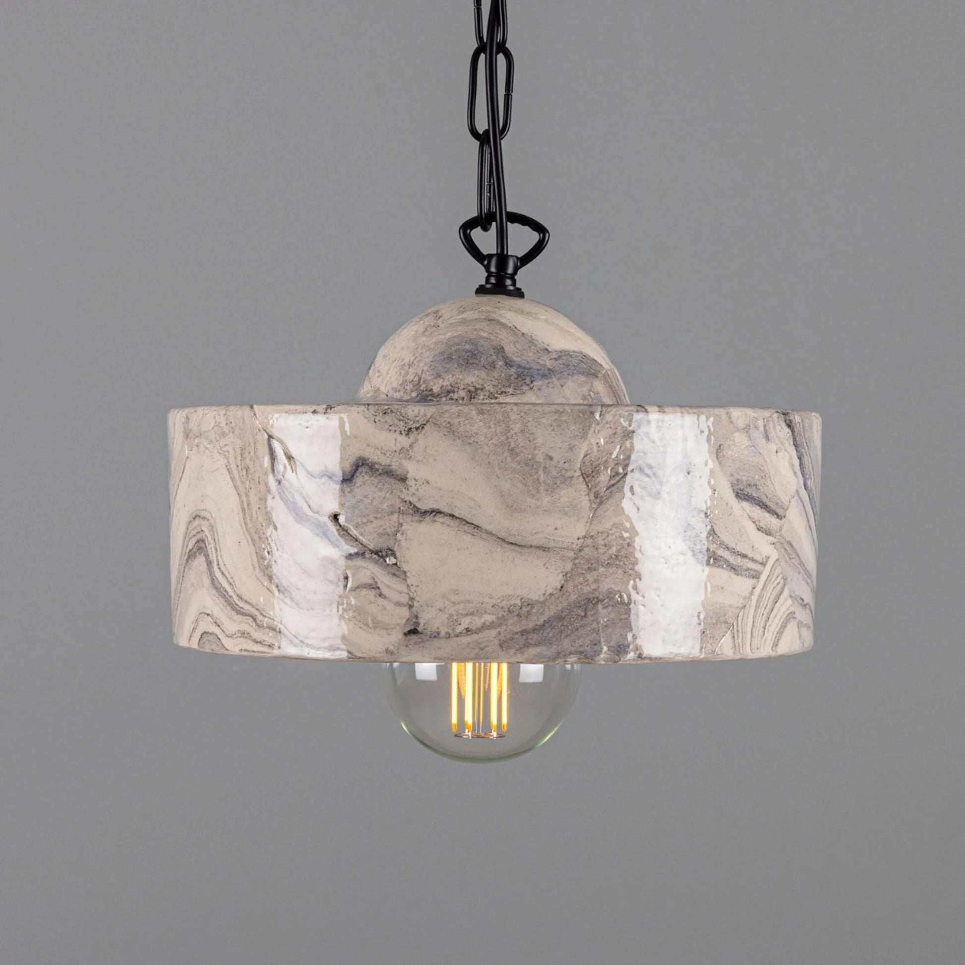 Seville Marbled Ceramic Mid-Century Modern Pendant Light, product shot