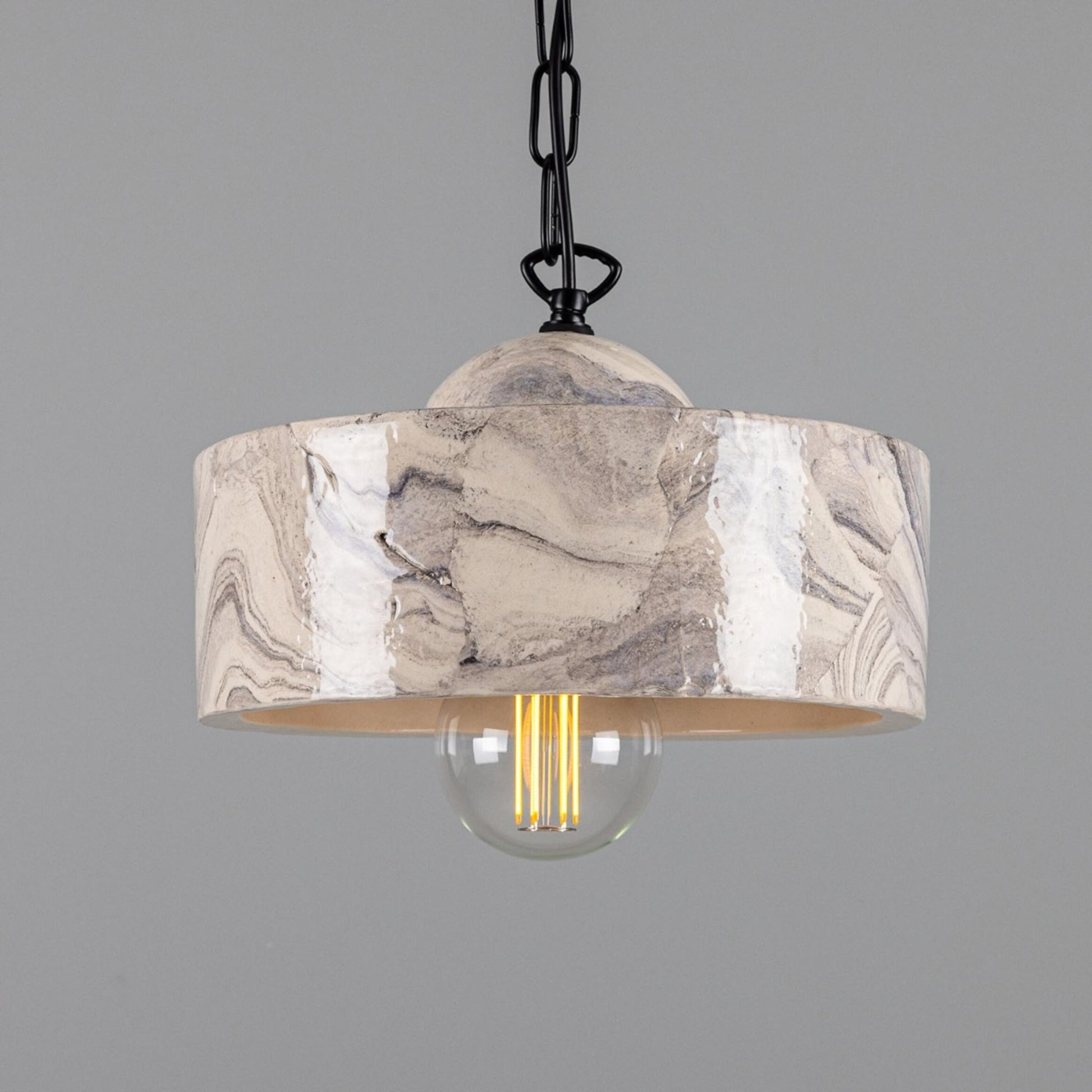 Seville Marbled Ceramic Mid-Century Modern Pendant Light, product shot