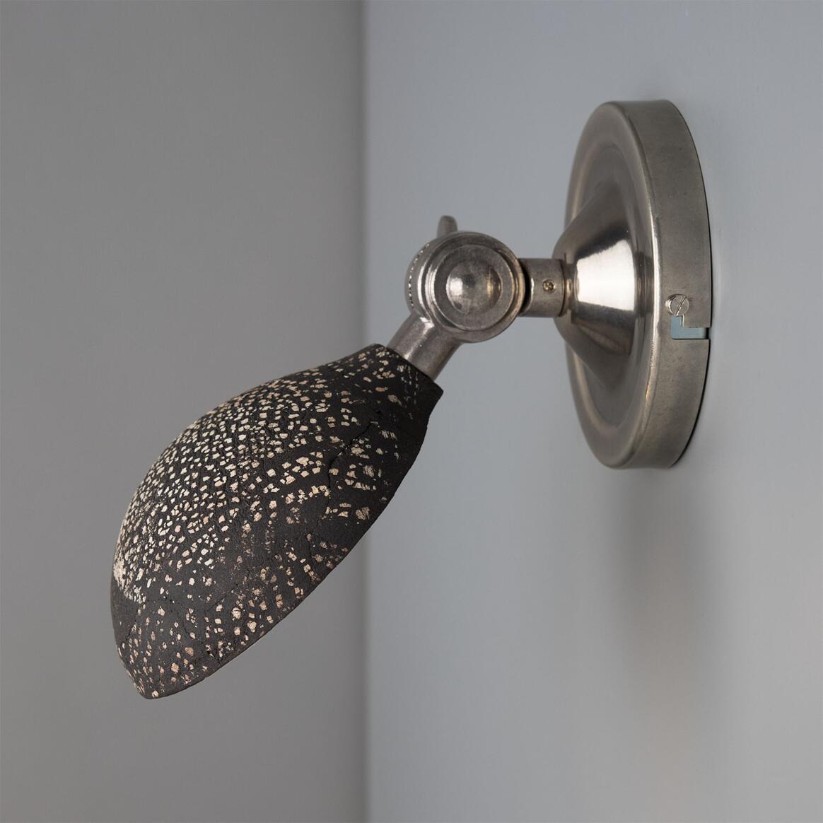 Coco Adjustable Ceramic Wall Light, Black Clay