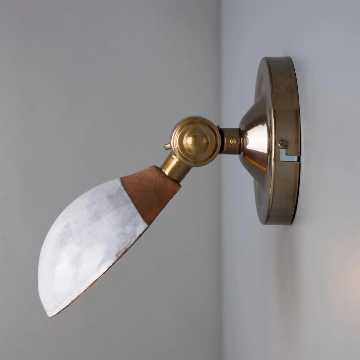 Coco Adjustable Ceramic Wall Light, Terracotta and White Glaze