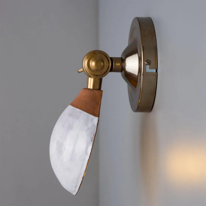 Coco Adjustable Ceramic Wall Light, Terracotta and White Glaze