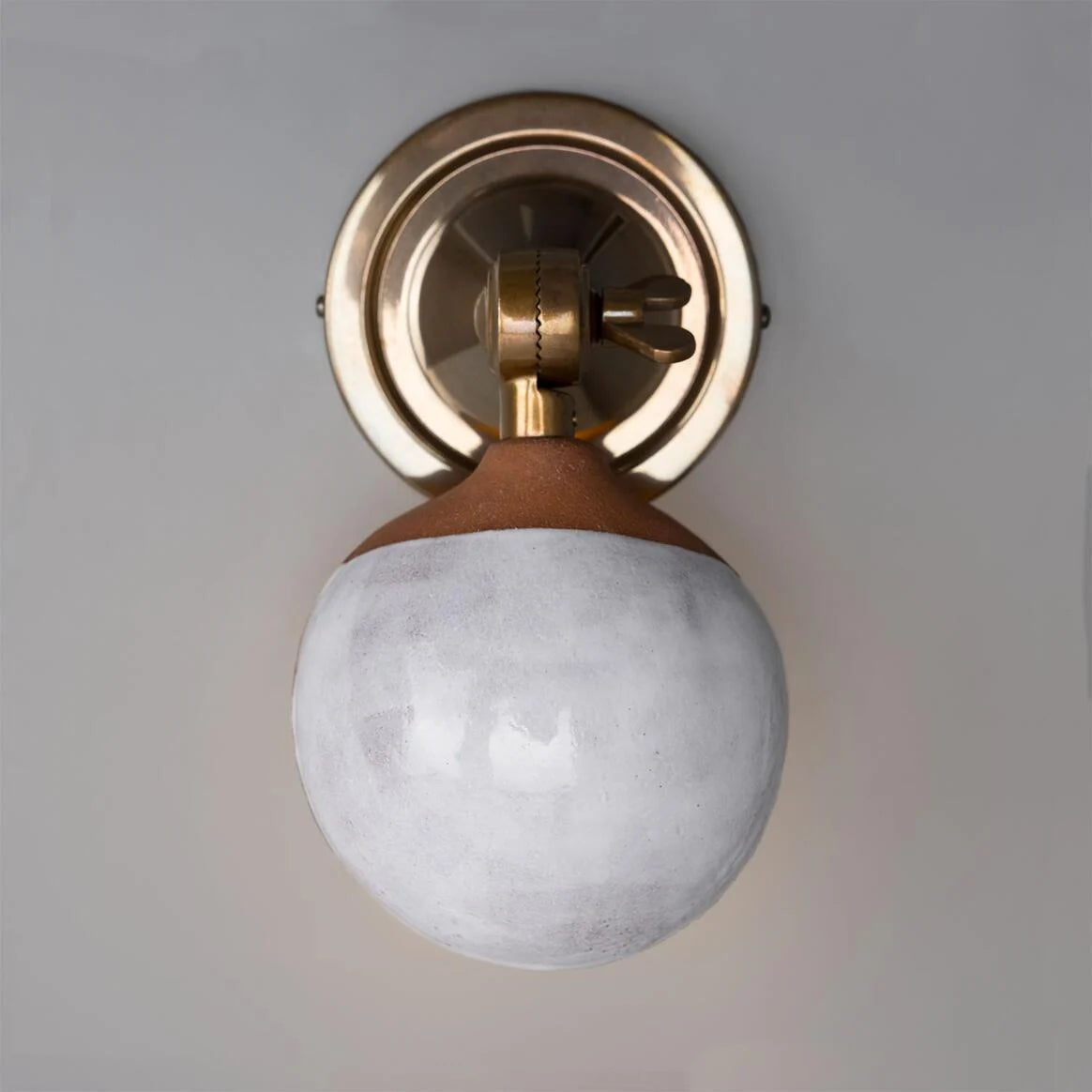 Coco Adjustable Ceramic Wall Light, Terracotta and White Glaze