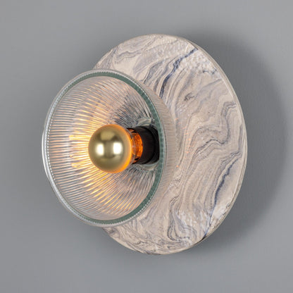 Soraya Glass and Marbled Ceramic Disc Wall Light