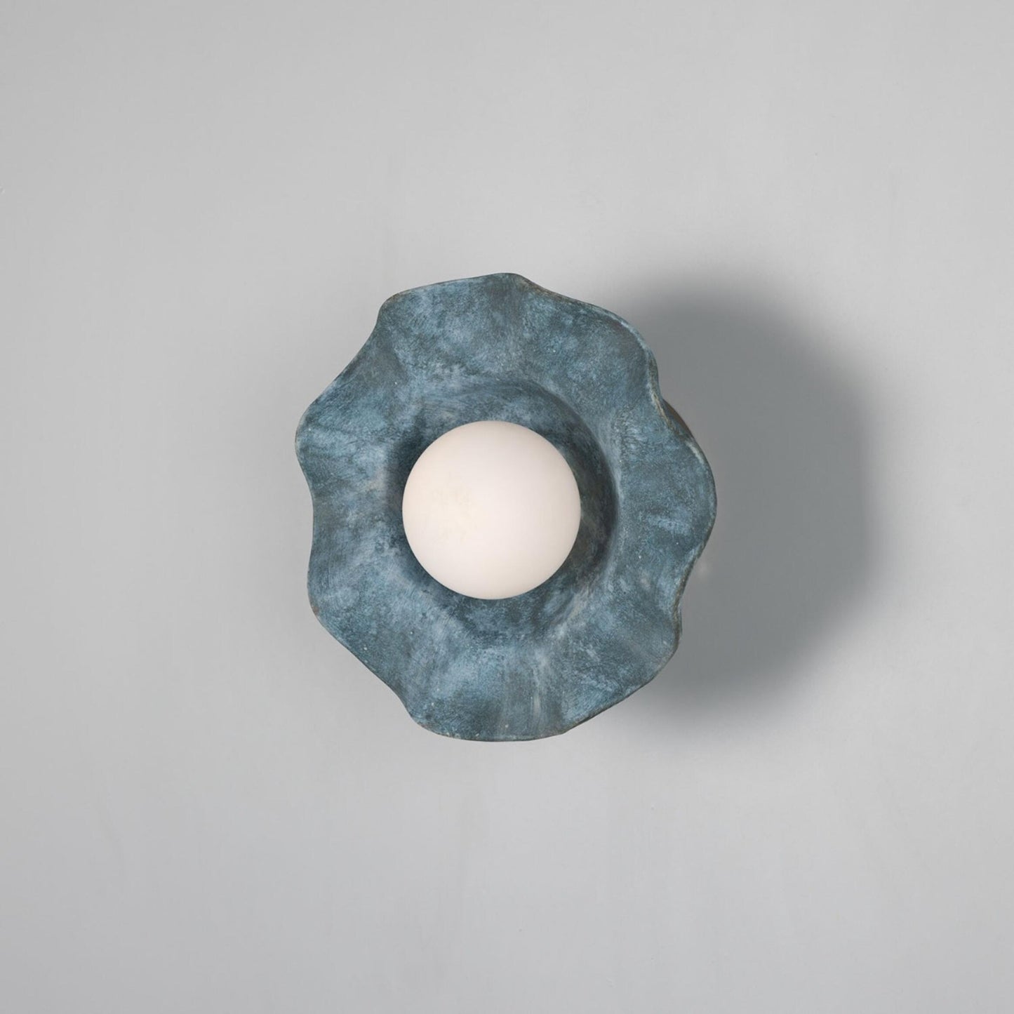 Rivale Wall Light with Wavy Ceramic Shade, Blue Earth, product shot