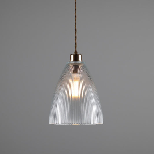 Corvera Holophane Glass Pendant Light 20cm