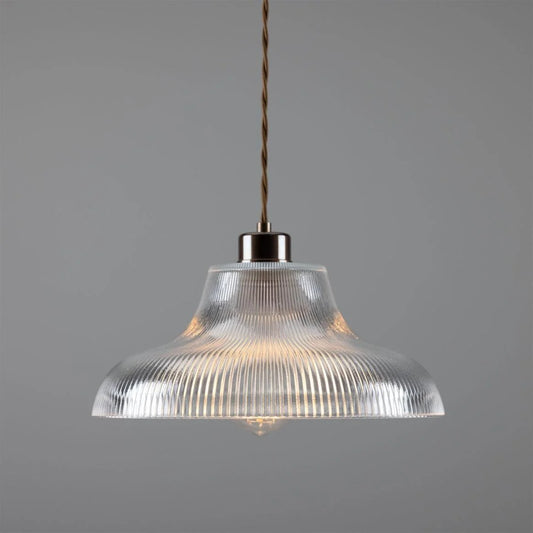 Mono Industrial Railway Glass Pendant Light 30cm