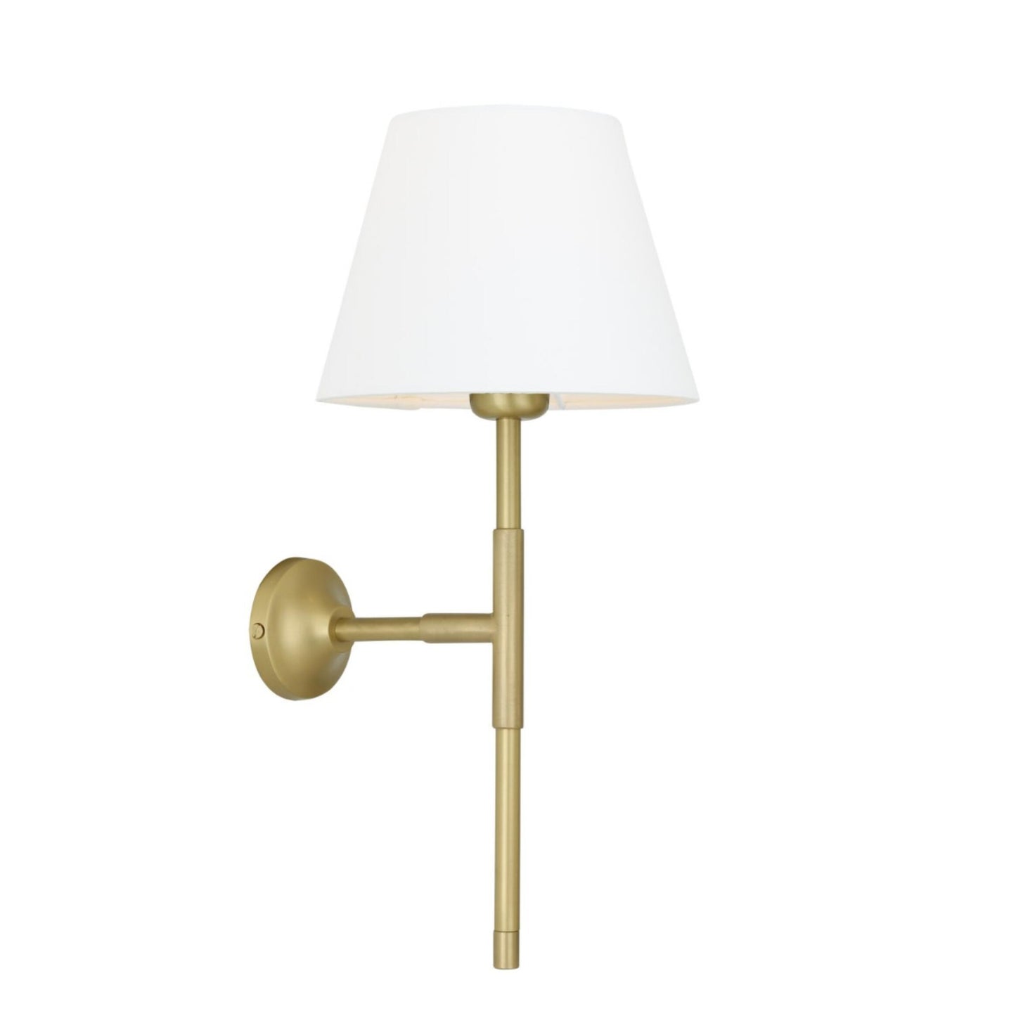 Tenby Modern Brass Wall Light with Empire Fabric Shade