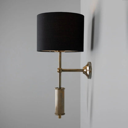 Gorey Contemporary Wall Light with Drum Fabric Shade