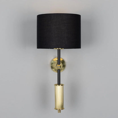 Gorey Contemporary Wall Light with Drum Fabric Shade