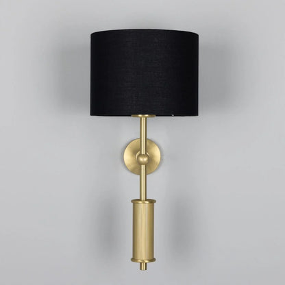 Gorey Contemporary Wall Light with Drum Fabric Shade