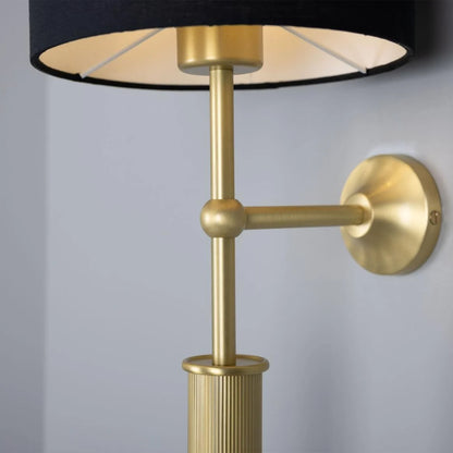 Gorey Contemporary Wall Light with Drum Fabric Shade