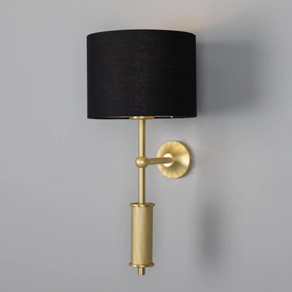 Gorey Contemporary Wall Light with Drum Fabric Shade